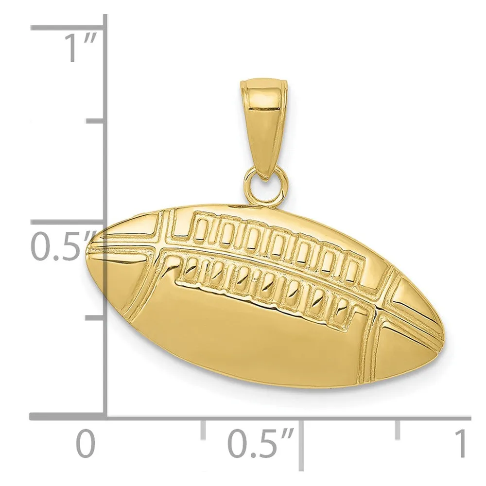 10K Diamond-Cut Medium Football Charm