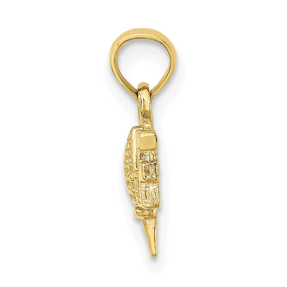 10K Solid Polished GOLF Pendant