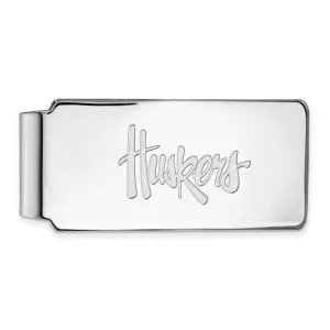 10K White Gold University of Nebraska Money Clip