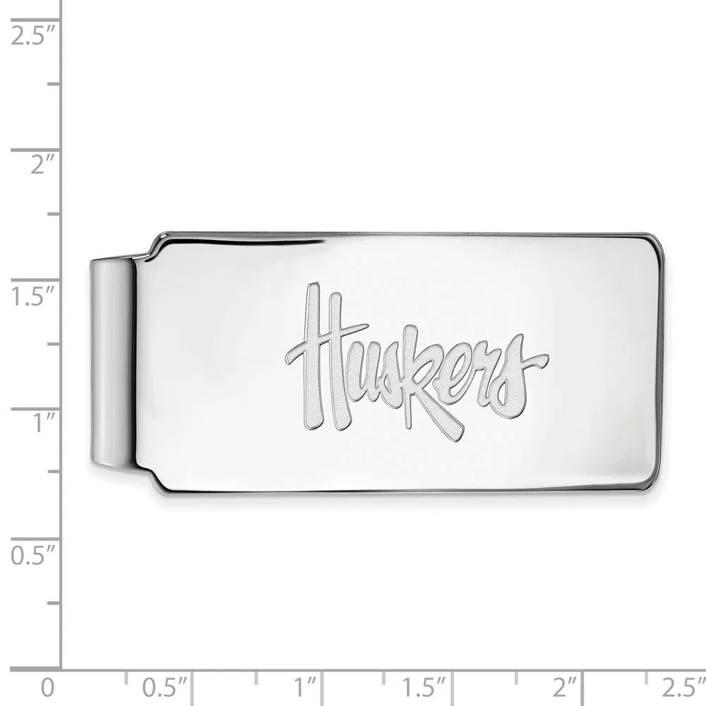 10K White Gold University of Nebraska Money Clip