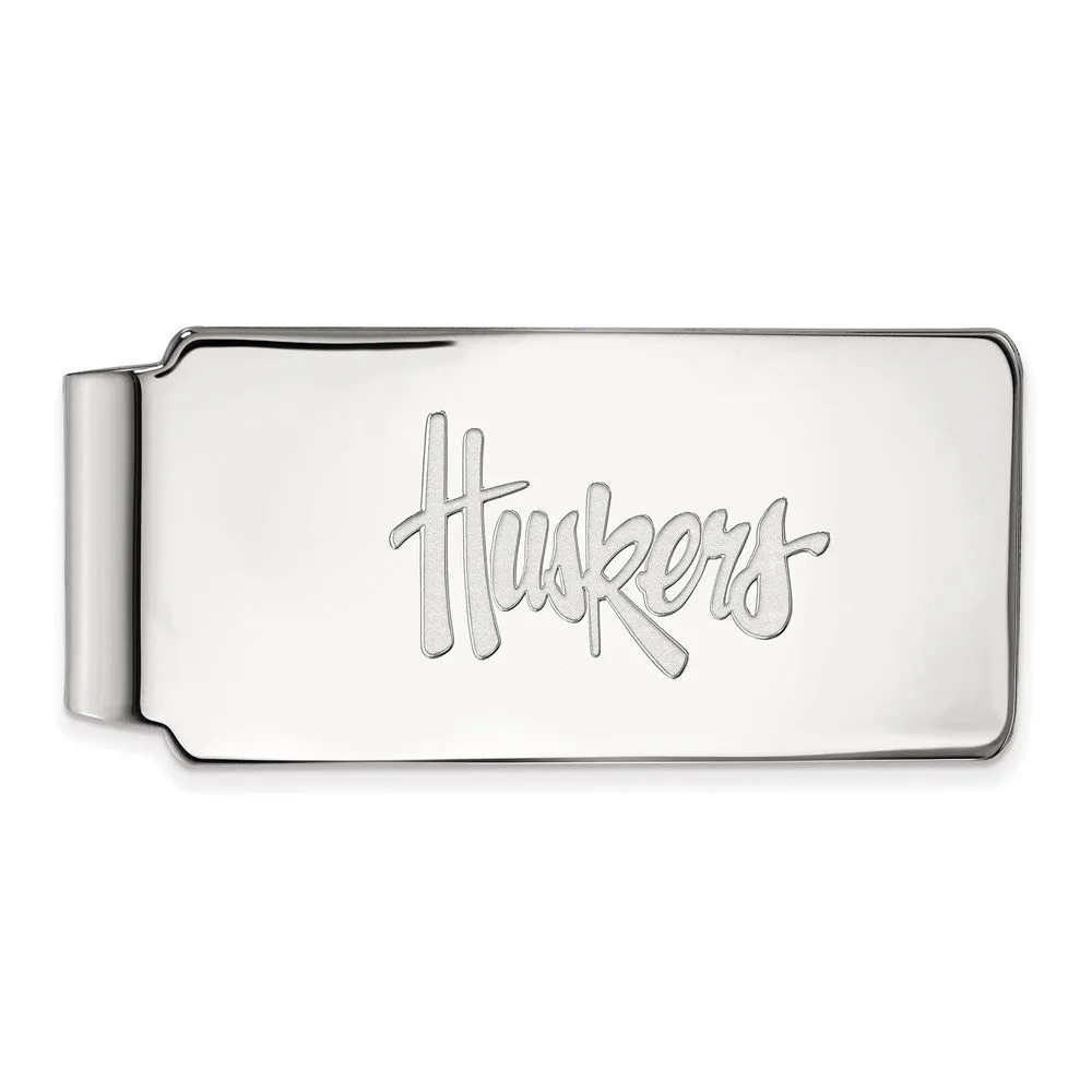 10K White Gold University of Nebraska Money Clip