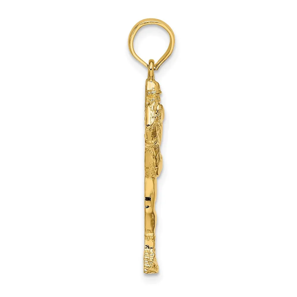 14K 2-D Baseball Pitcher On Mound Charm