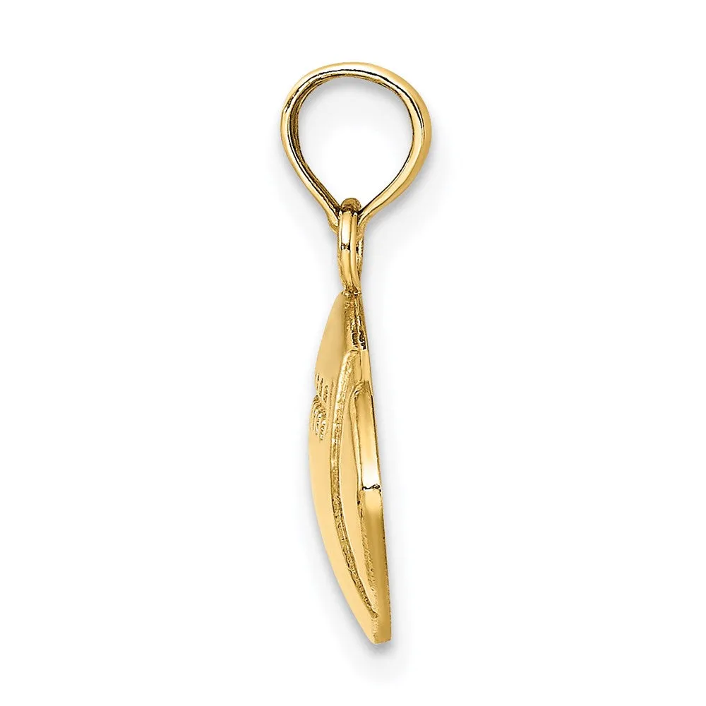14K 2-D Engraveable Football Charm