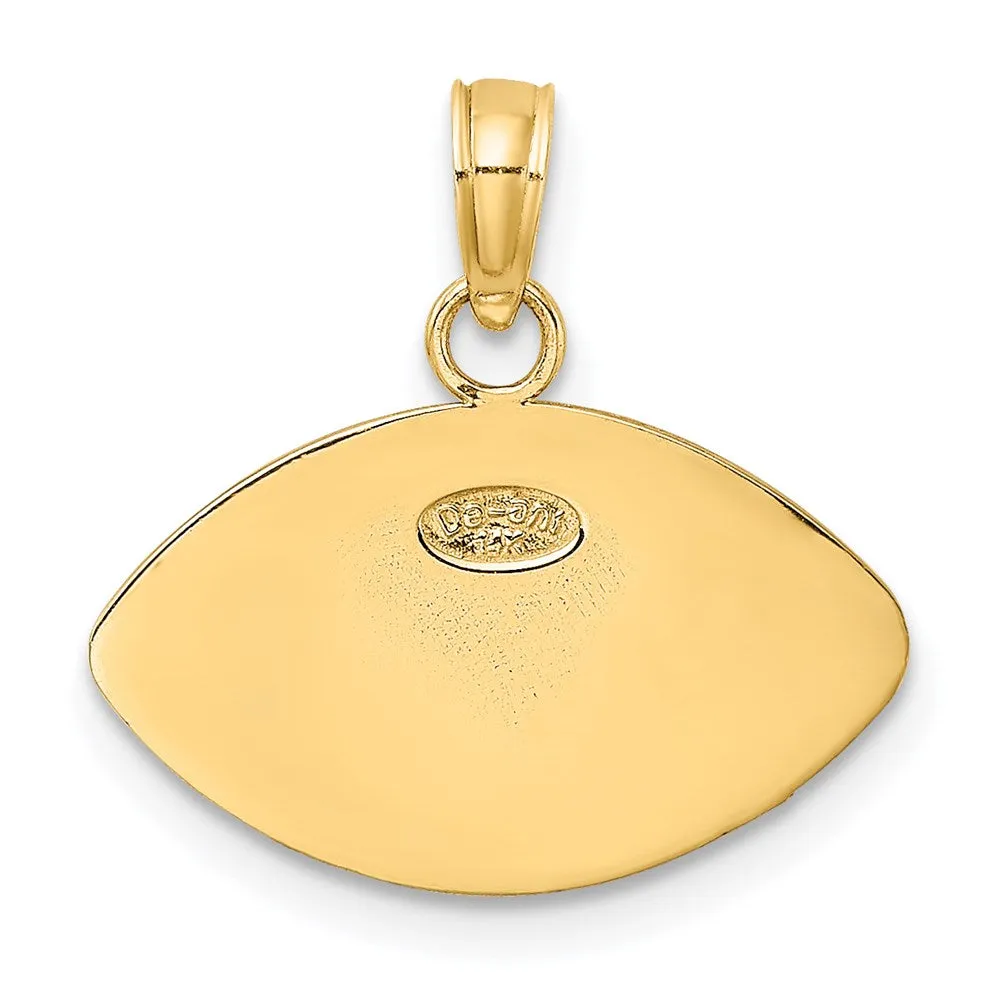 14K 2-D Engraveable Football Charm