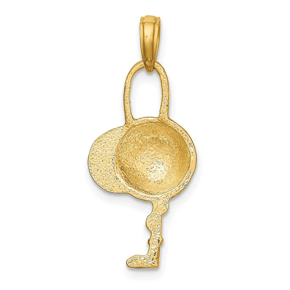 14K 2-D Jockey Helmet and Crop Charm