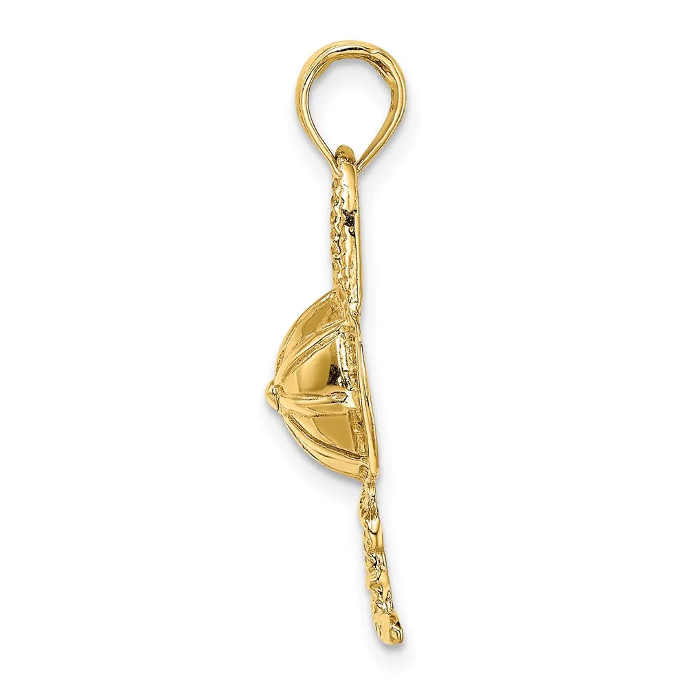 14K 2-D Jockey Helmet and Crop Charm