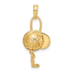 14K 2-D Jockey Helmet and Crop Charm