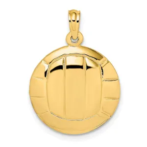 14K 2-D Polished Volleyball Charm