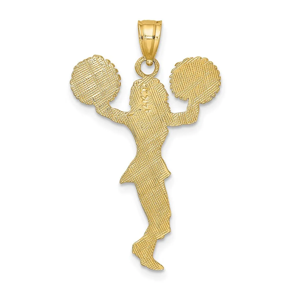 14k Cheerleader w/Pom-Poms Charm