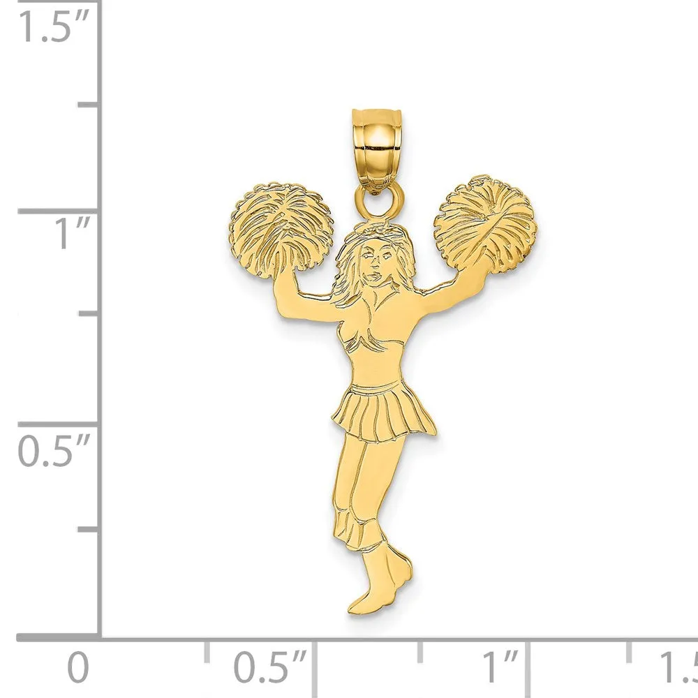 14k Cheerleader w/Pom-Poms Charm