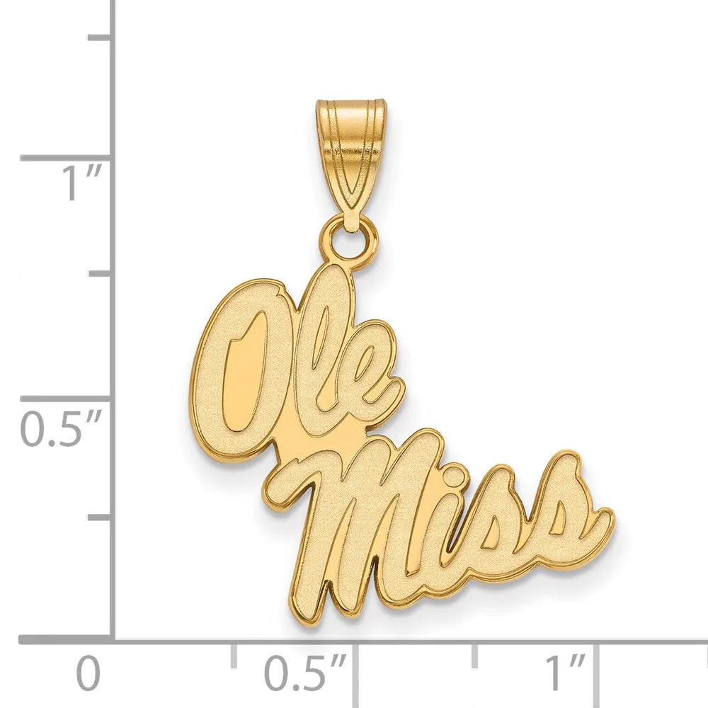 14k Gold University of Mississippi Ole Miss Large Pendant