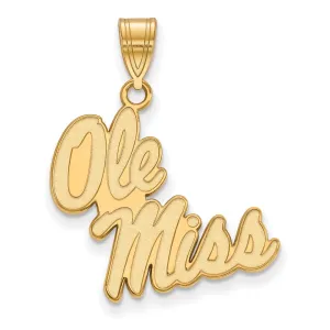 14k Gold University of Mississippi Ole Miss Large Pendant