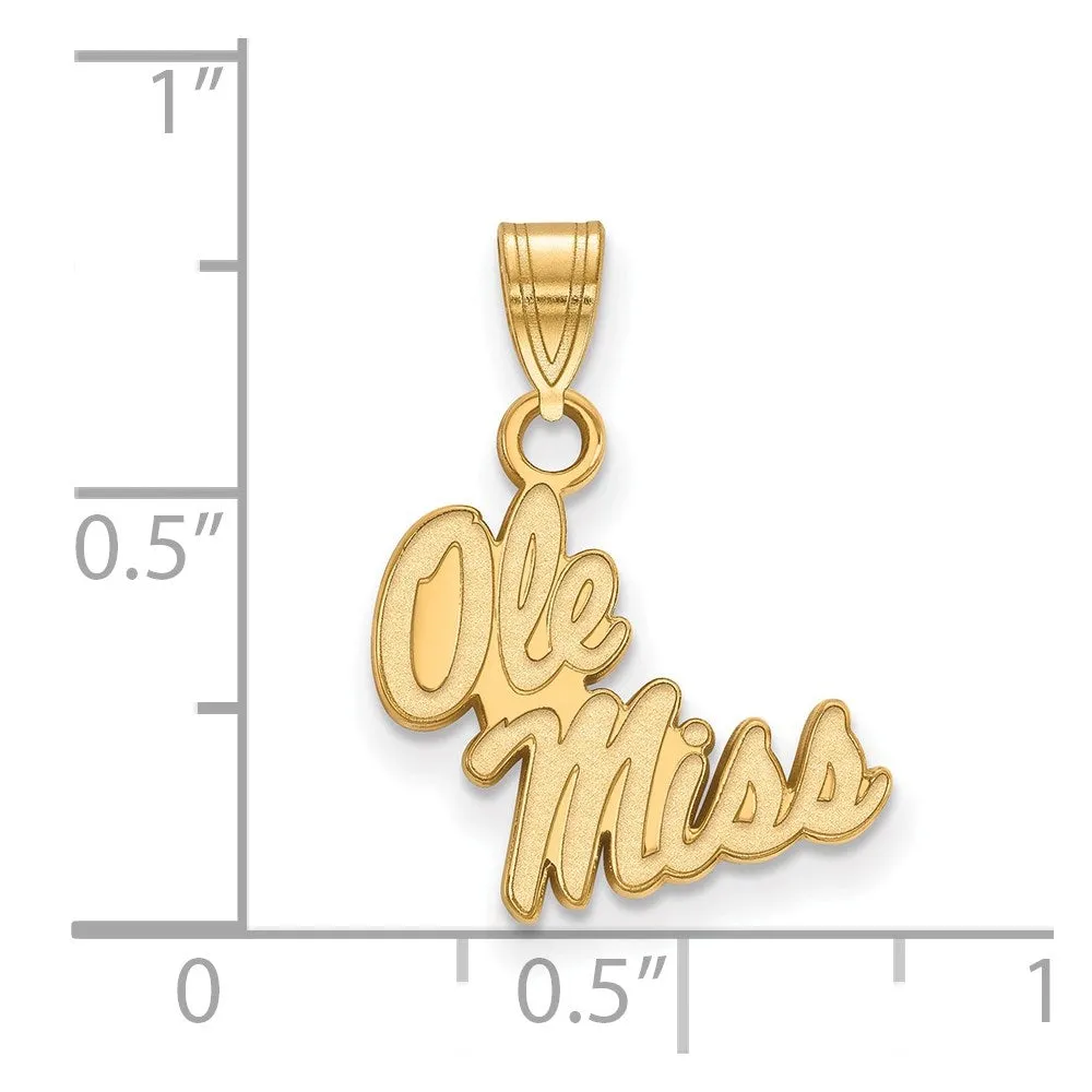 14k Gold University of Mississippi Ole Miss Small Pendant