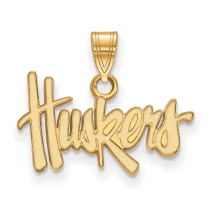 14k Gold University of Nebraska Huskers Small Pendant