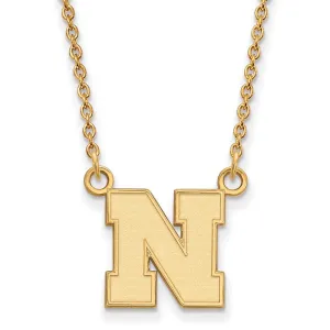 14k Gold University of Nebraska Letter N Small Pendant 18 inch Necklace