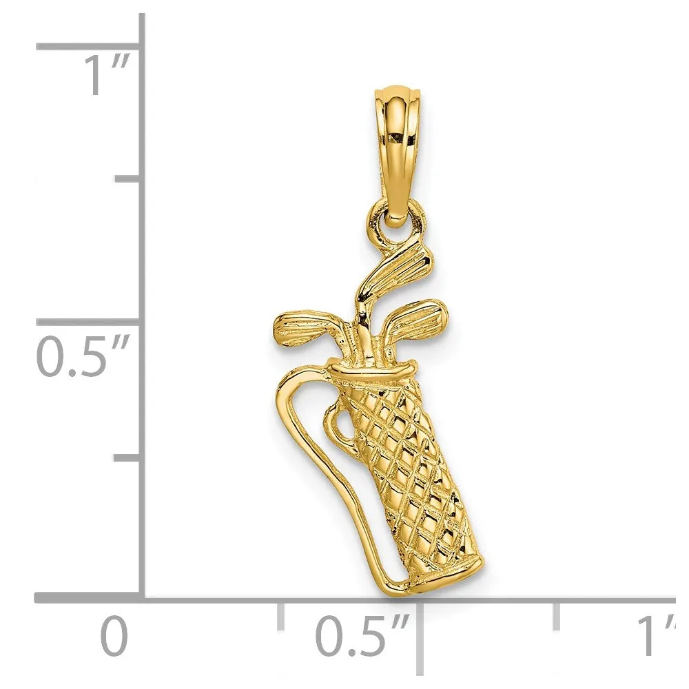 14k Golf Bag w/ Clubs Charm