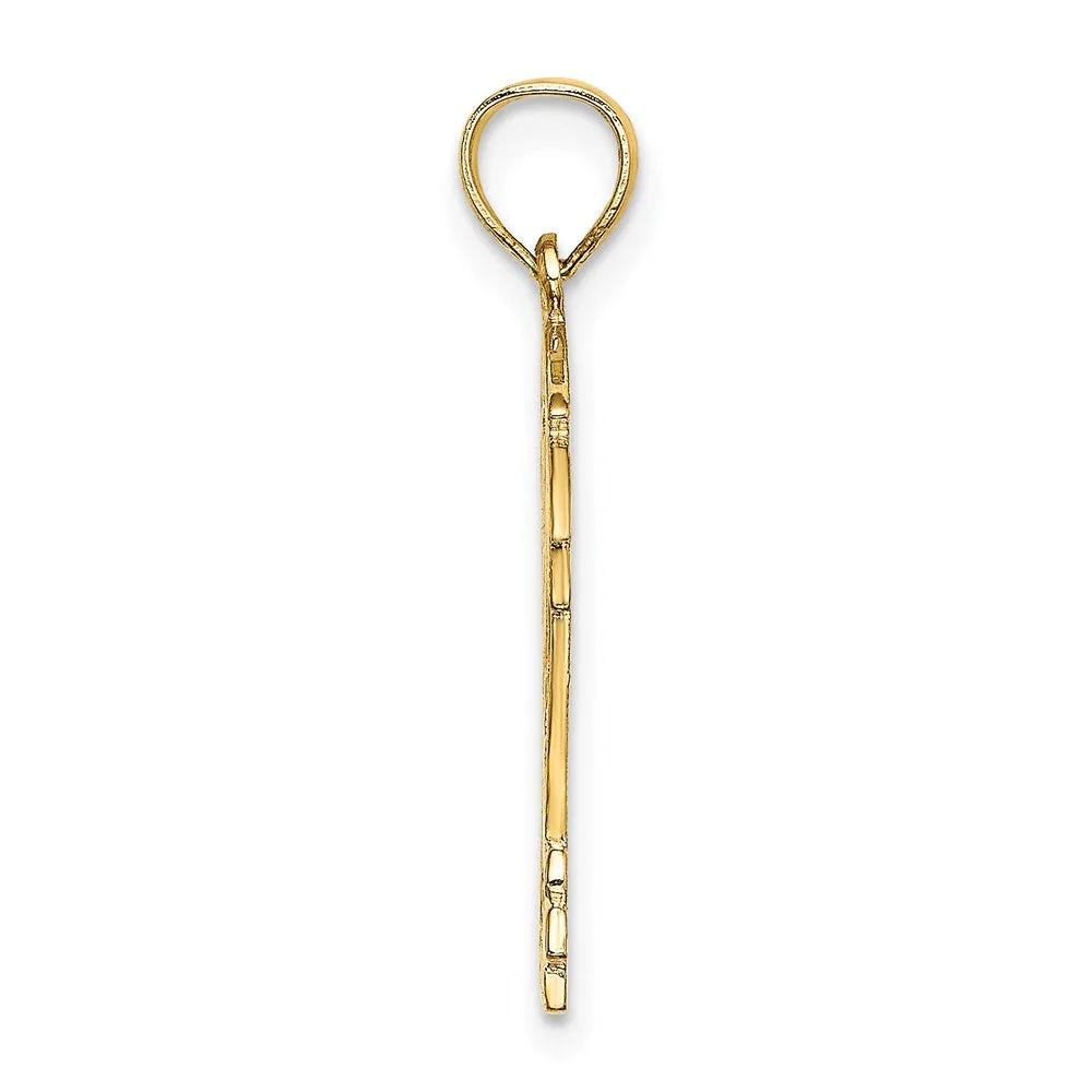 14K Hockey Story Framed Charm