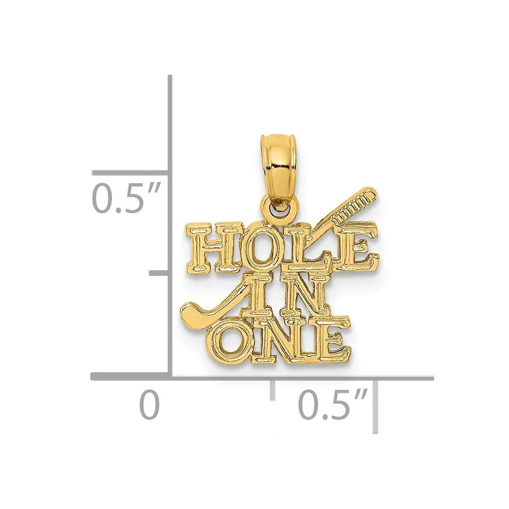 14K HOLE IN ONE w/Golf Club Charm