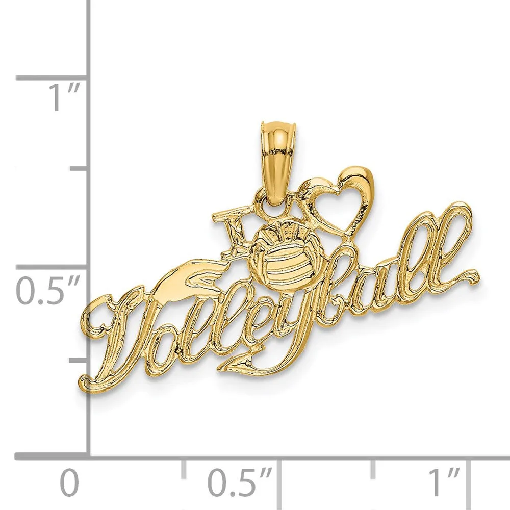 14K I HEART  VOLLEYBALL Charm