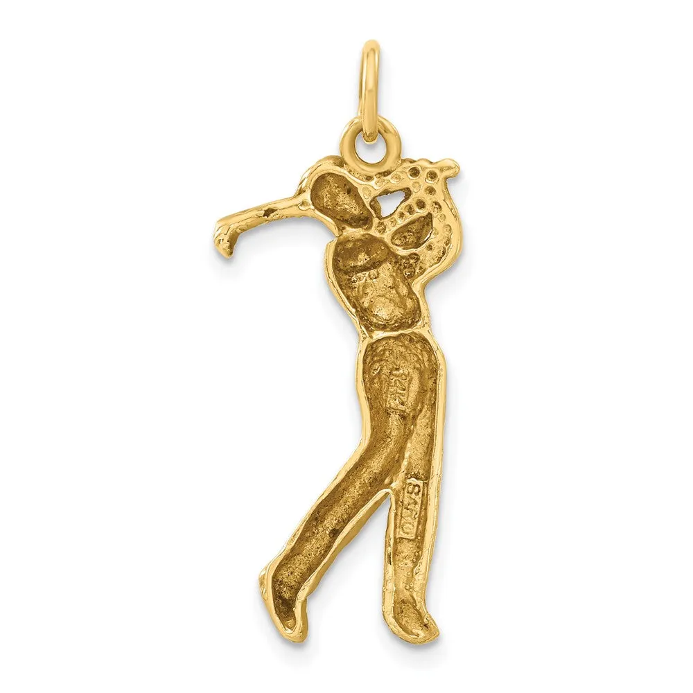 14k Male Golfer Charm