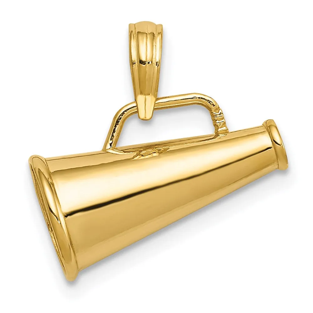14k Polished 3-D Small Megaphone Pendant