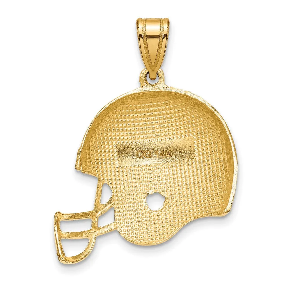 14k Polished Football Helmet Pendant