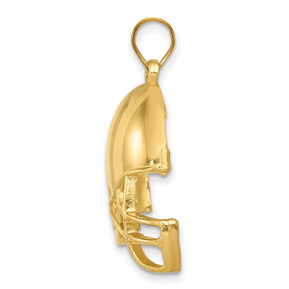 14k Polished Football Helmet Pendant