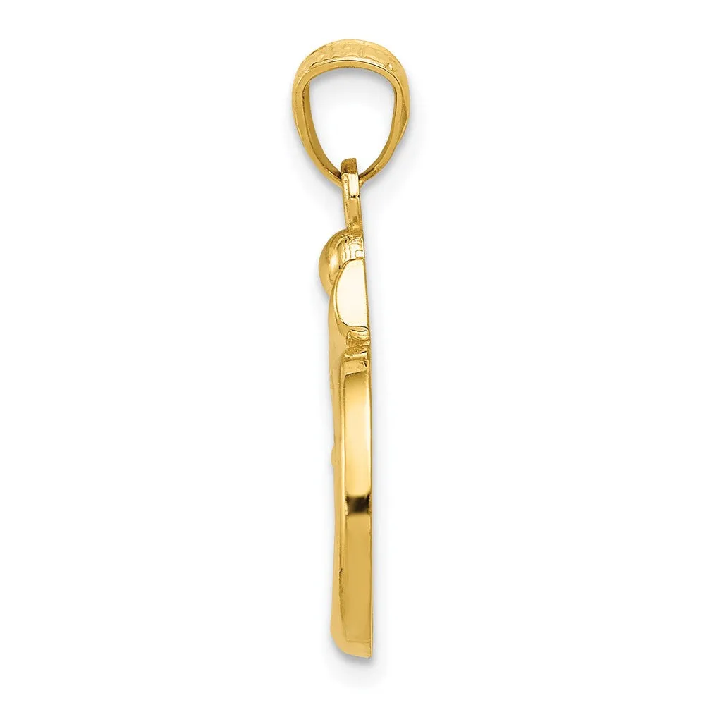 14k Polished Om Symbol Pendant