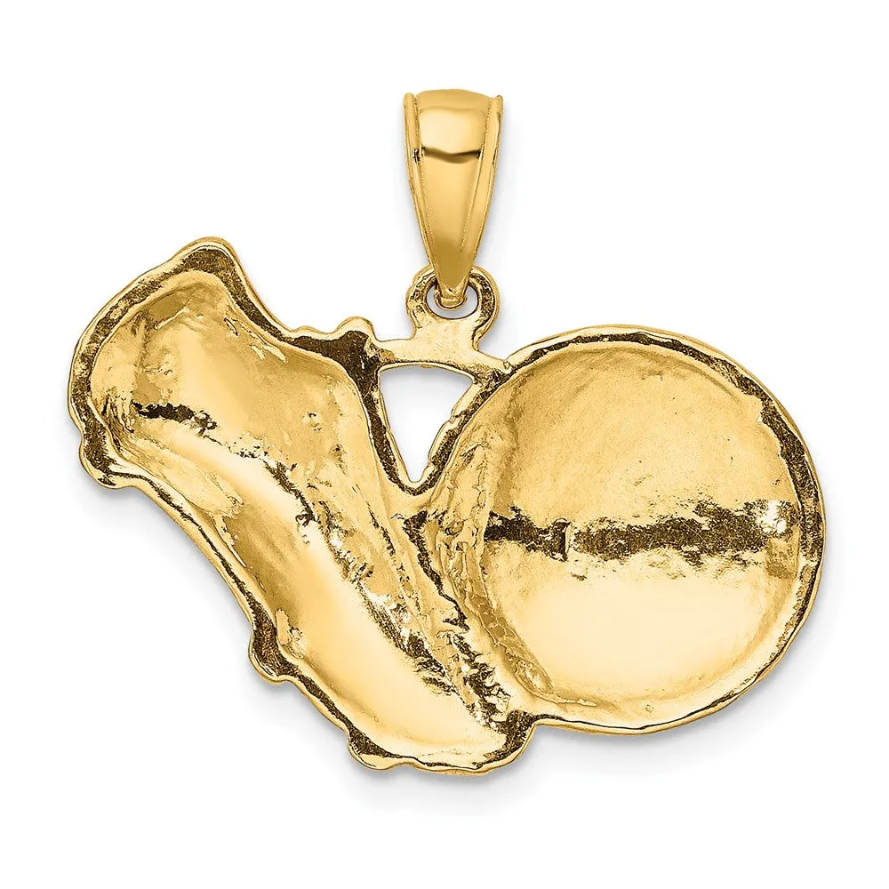 14k Soccer Shoe Kicking Ball Charm