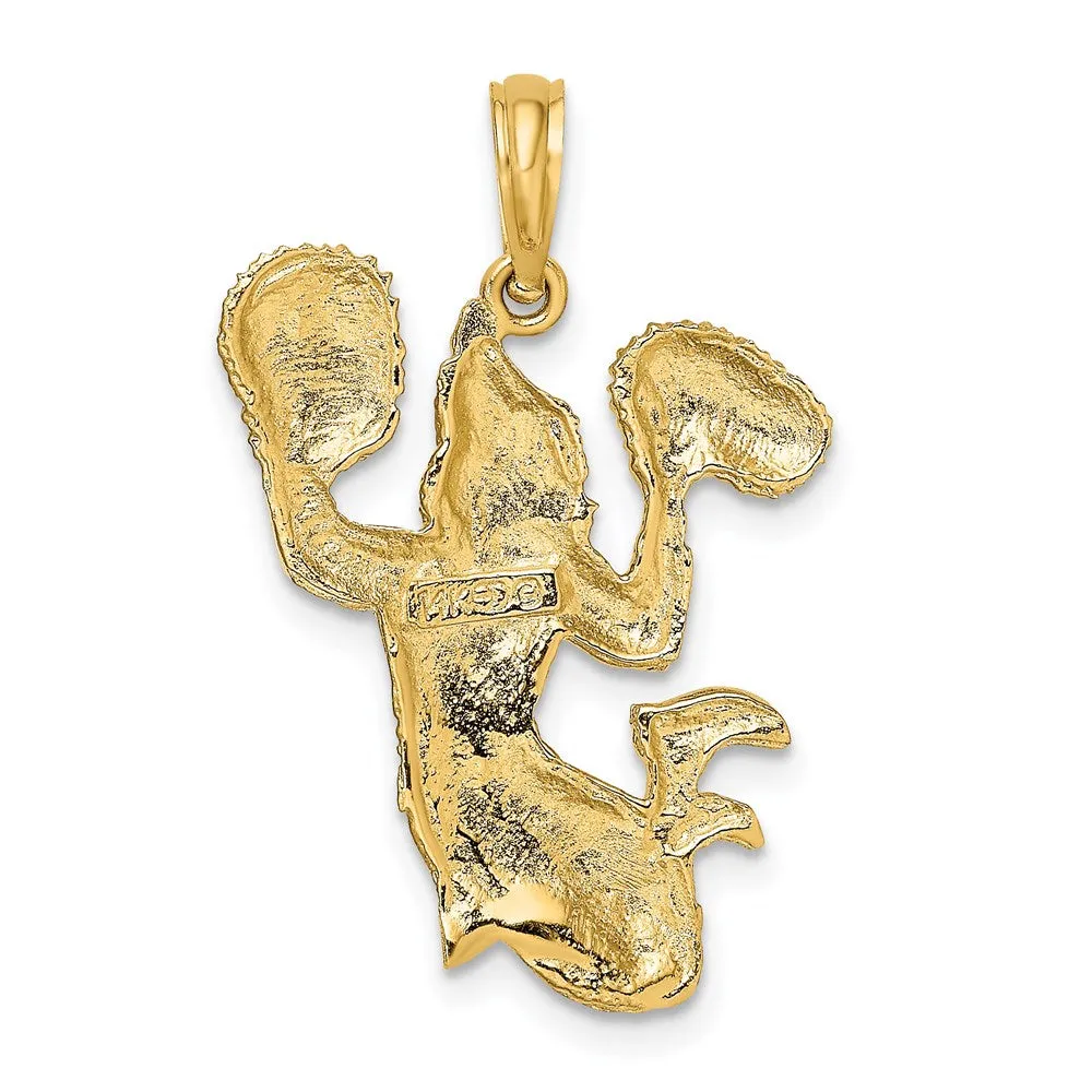 14k Solid Open-Backed Cheerleader Charm