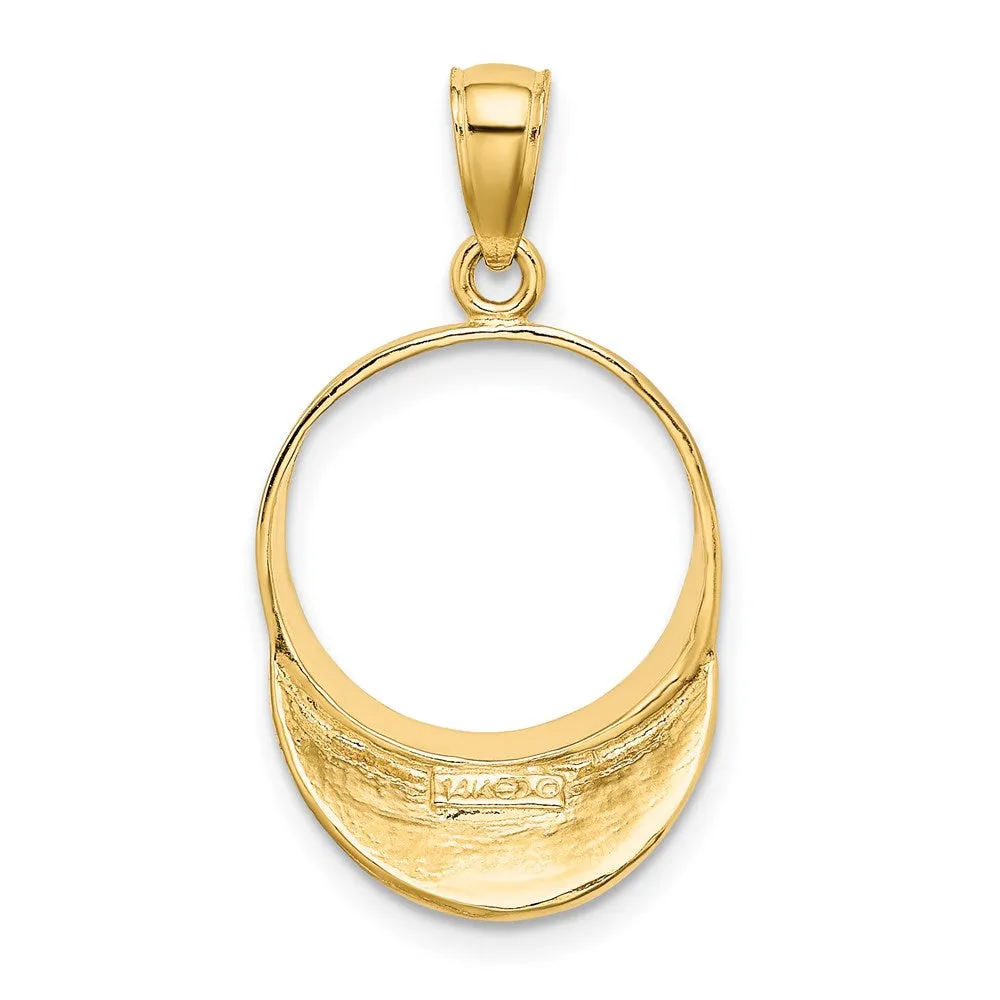 14K Solid Polished 3-D Tennis Visor Charm