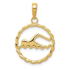 14k Swimming Charm