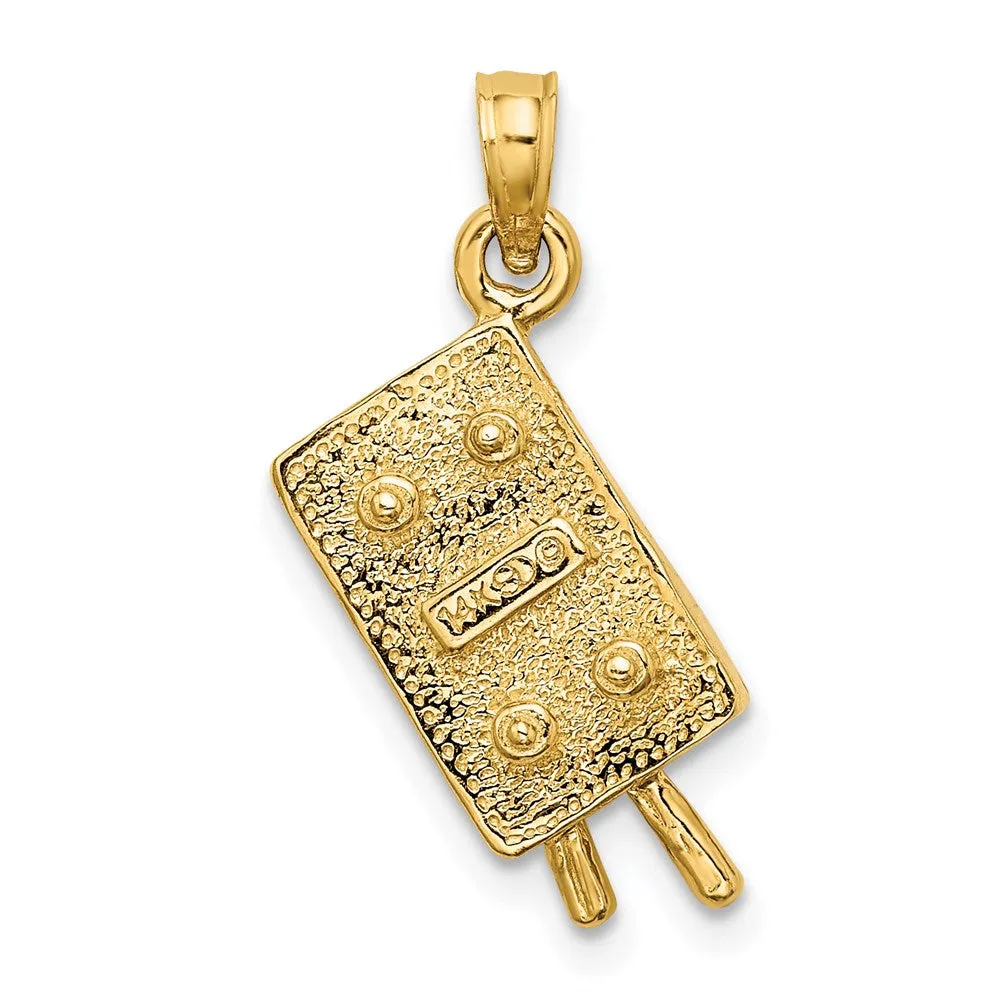 14K W/ Green Enamel 3-D Pool Table Charm