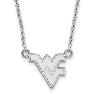 14K White Gold West Virginia University Small Pendant with Necklace