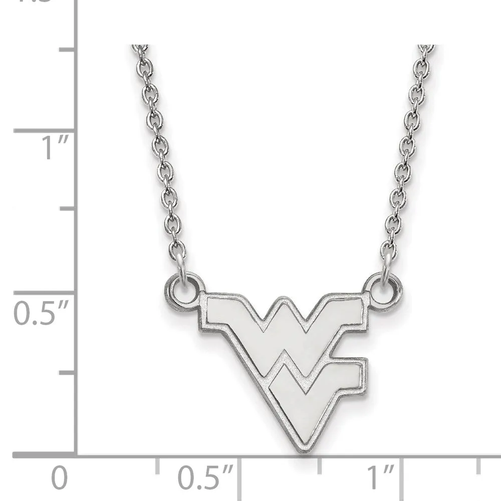 14K White Gold West Virginia University Small Pendant with Necklace