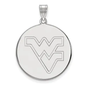 14K White Gold West Virginia University XL Disc Pendant