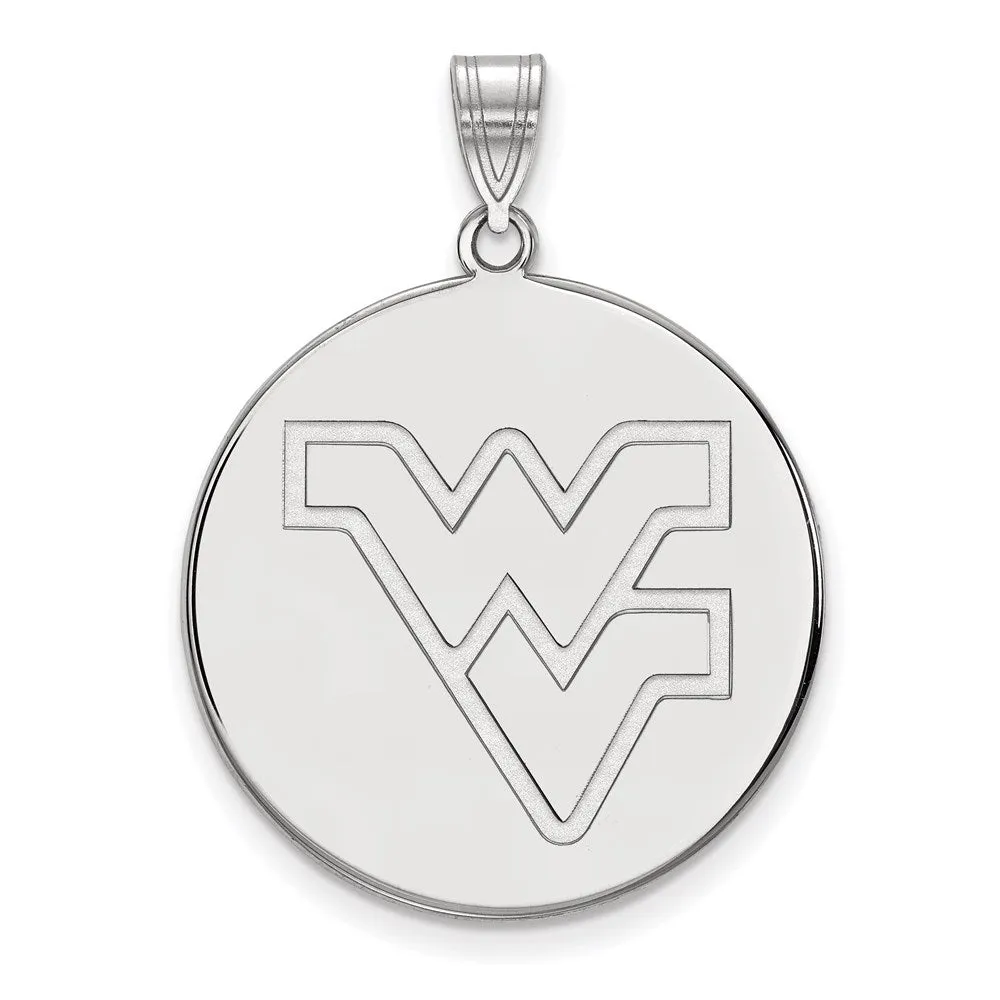 14K White Gold West Virginia University XL Disc Pendant