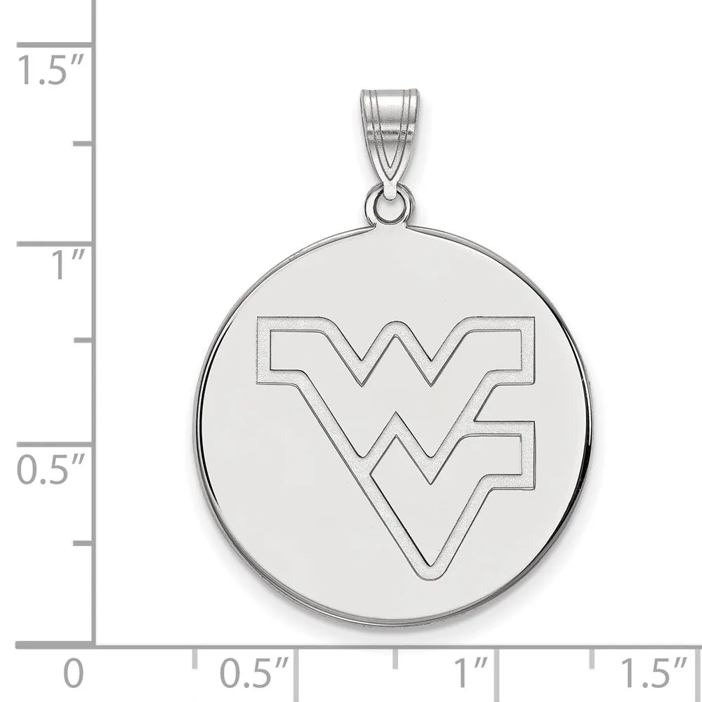 14K White Gold West Virginia University XL Disc Pendant