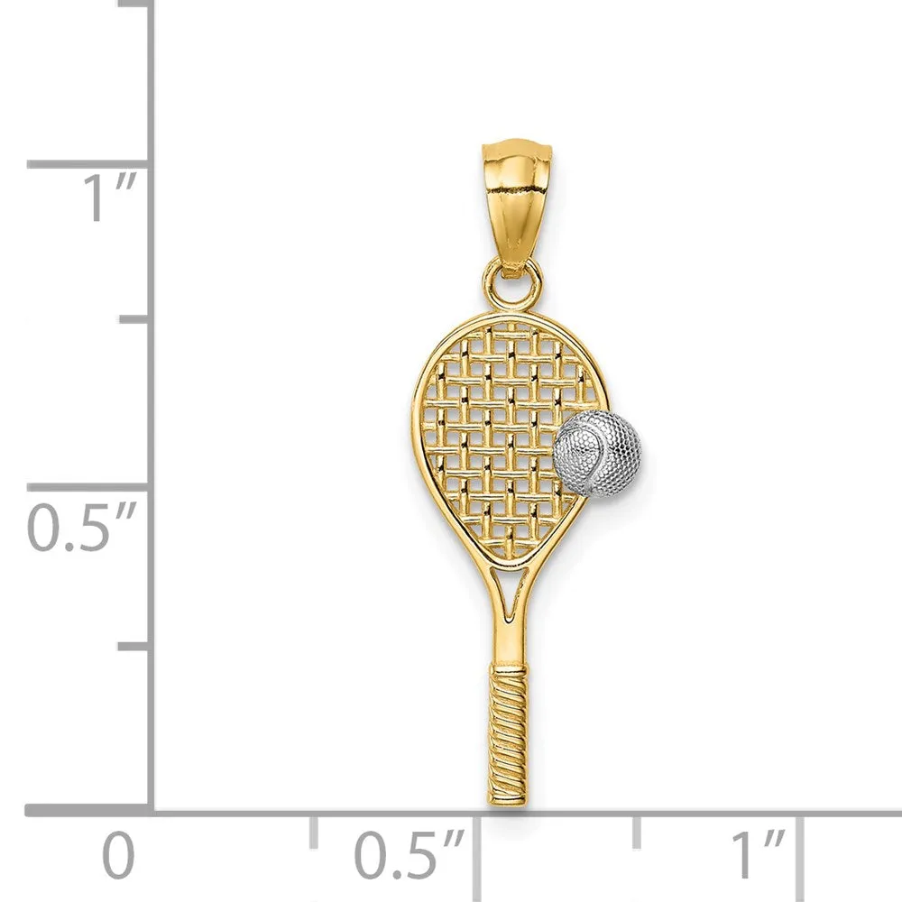 14K w/White Rhodium Tennis Pendant