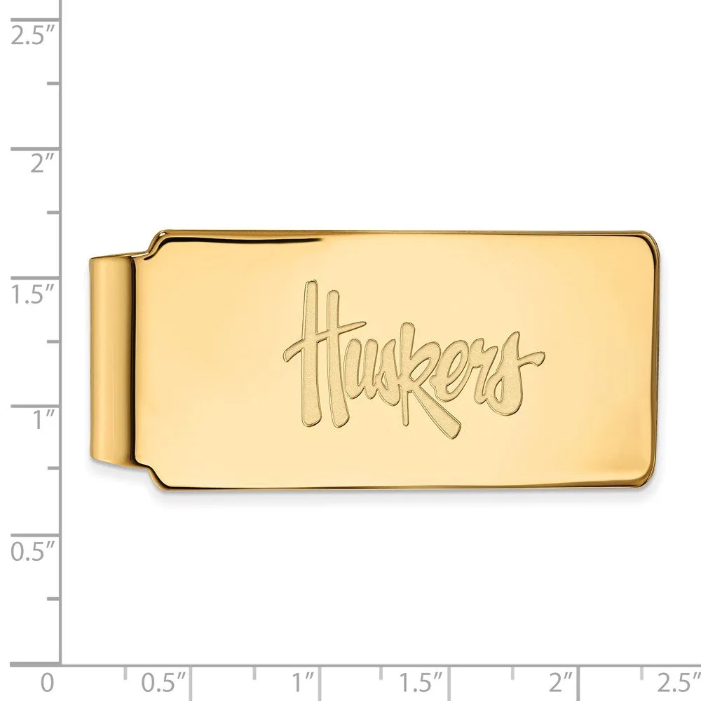 14K Yellow Gold University of Nebraska Money Clip