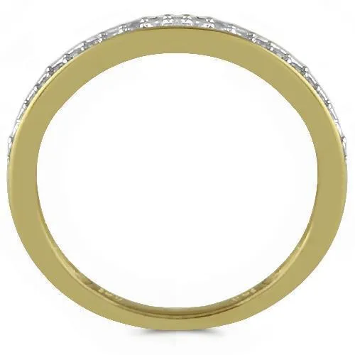 14K Yellow Solid Gold Womens Diamond Wedding Ring Band 0.12 Ctw