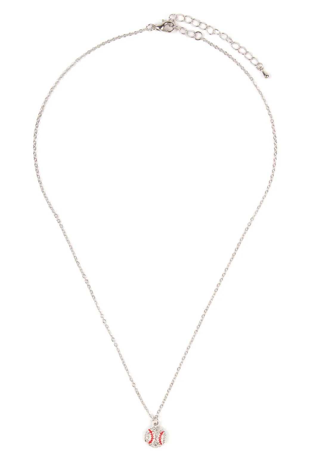 16924WH-S - BASEBALL PENDANT SPORTS CHARM NECKLACE