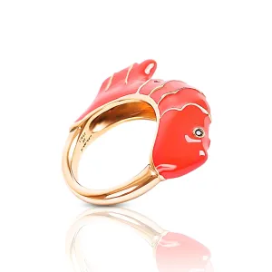 18K Gold-Plated Enamel Gino Fish Ring