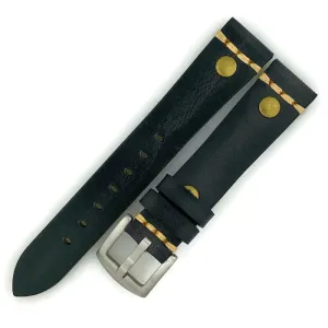 18MM Wax Dark Elephant Gray Leather Watch Band