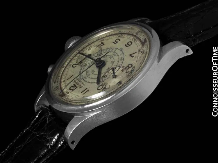 1930's Breitling Vintage "Clamshell" - World's First Waterproof Chronograph - Stainless Steel