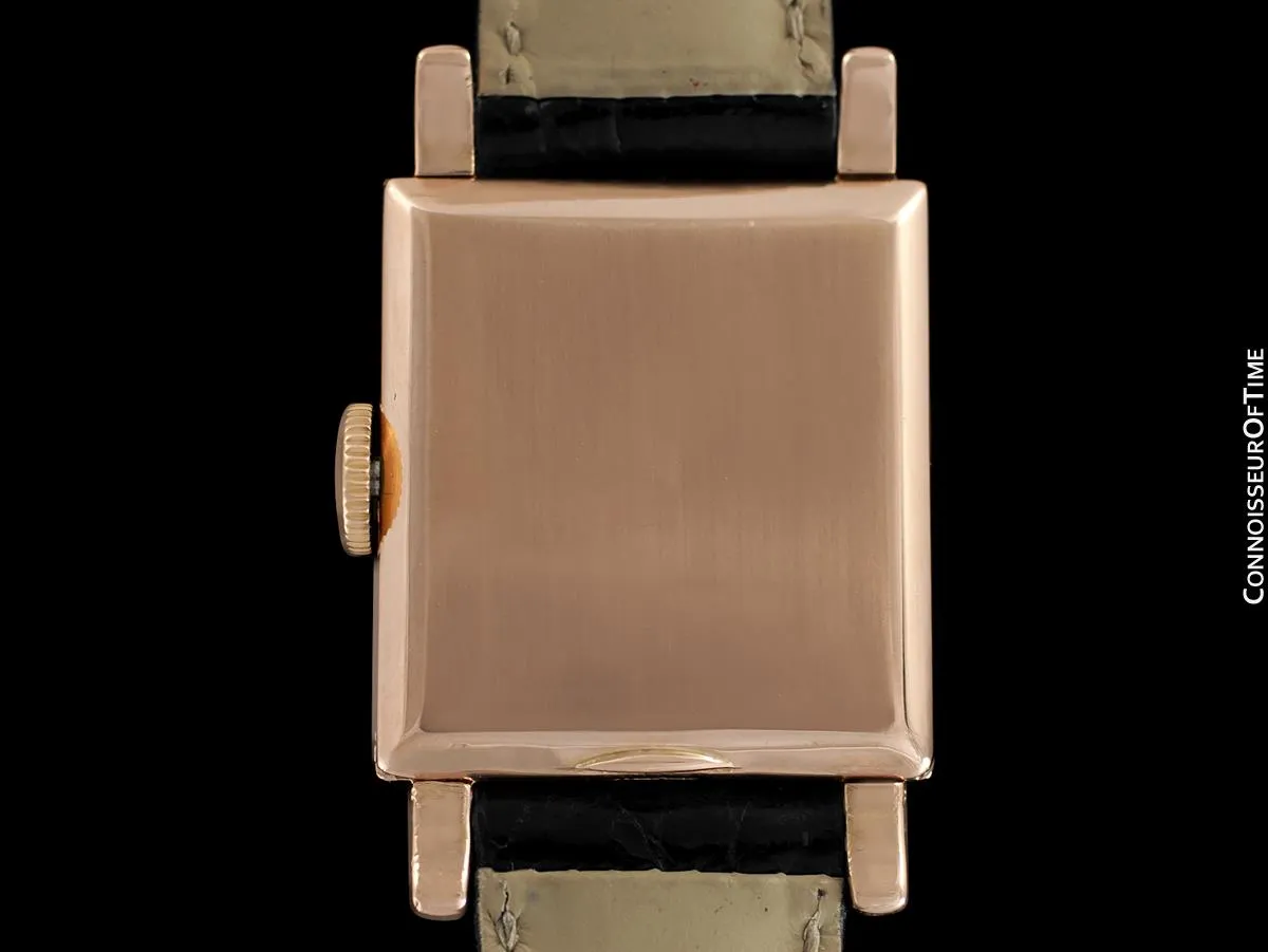 1930's Vacheron & Constantin Vintage Mens Midsize Art Deco Watch with Claw Lugs - 18K Rose Gold