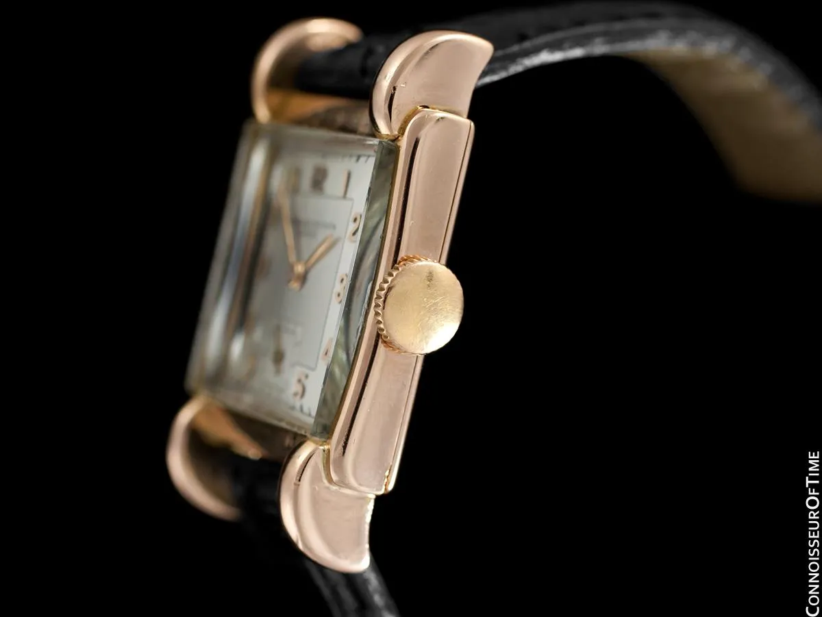 1930's Vacheron & Constantin Vintage Mens Midsize Art Deco Watch with Claw Lugs - 18K Rose Gold