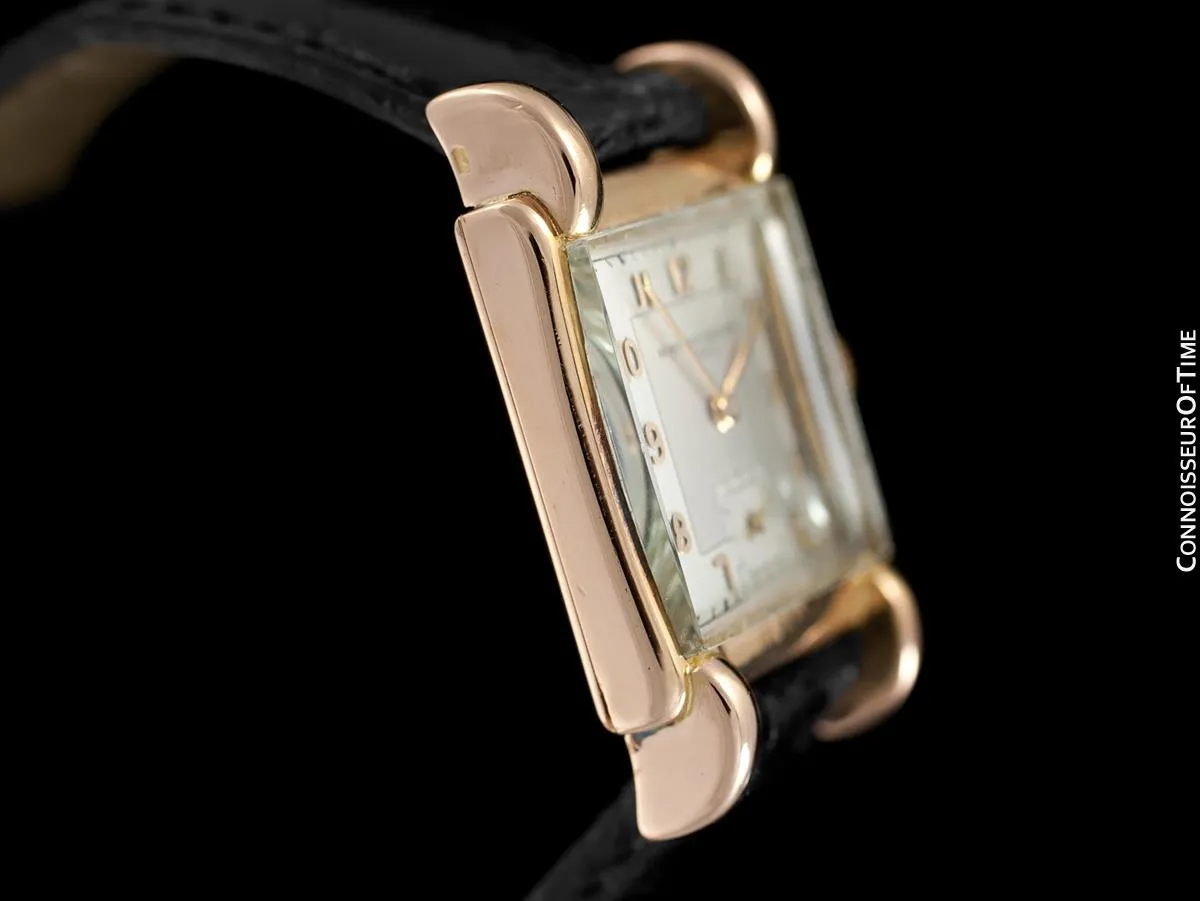 1930's Vacheron & Constantin Vintage Mens Midsize Art Deco Watch with Claw Lugs - 18K Rose Gold