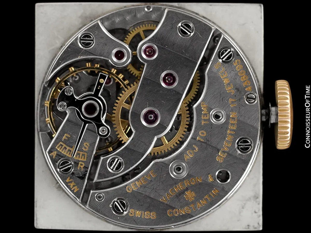 1930's Vacheron & Constantin Vintage Mens Midsize Art Deco Watch with Claw Lugs - 18K Rose Gold