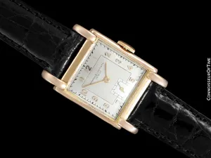 1930's Vacheron & Constantin Vintage Mens Midsize Art Deco Watch with Claw Lugs - 18K Rose Gold
